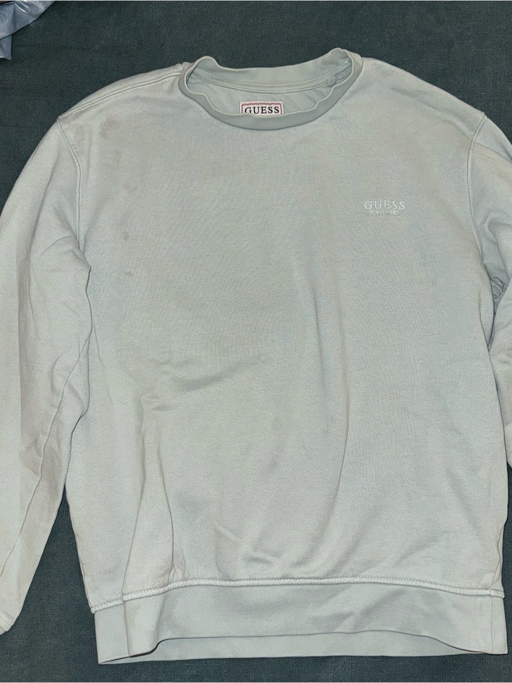 GUESS Men's Pale Mint Crewneck Sweatshirt